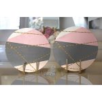 - Supla2li-7829-Gorsel2 - Realhomes Realhomes Pastel Zemin Üzerinde Gold Renkli Modern Çizgili Modern 2'li Yuvarlak Servis Altlığı - Supla Realhomes