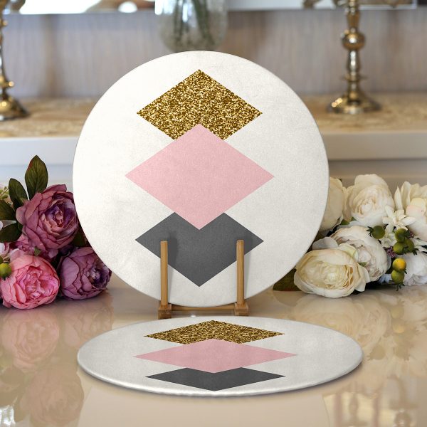 - Supla2li-7830-Gorsel1 - Realhomes  Realhomes Mavi Kuş Desenli Dijital Baskılı Modern 2'li Yuvarlak Servis Altlığı - Supla Realhomes