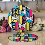 - Supla2li-7843-Gorsel1 - Realhomes  Realhomes Beyaz Zemin Üzerinde Renkli Geometrik Desenli Dijital Baskılı Modern 2'li Yuvarlak Servis Altlığı - Supla Realhomes