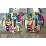 - Supla2li-7843-Gorsel2 - Realhomes  Realhomes Beyaz Zemin Üzerinde Renkli Geometrik Desenli Dijital Baskılı Modern 2'li Yuvarlak Servis Altlığı - Supla Realhomes