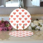 - Supla2li-786-Gorsel3 - Realhomes Realhomes Kalp Desen Dijital Baskılı Modern 2'li Yuvarlak Servis Altlığı - Supla Realhomes