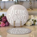 Realhomes Home Sweet Home Dijital Baskılı Modern 2'li Yuvarlak Servis Altlığı - Supla Realhomes