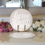 Realhomes Home Sweet Home Dijital Baskılı Modern 2'li Yuvarlak Servis Altlığı - Supla Realhomes