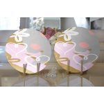 Realhomes Renkli Zemin Üzerinde Soyut Çizimli Kalp Desenli Modern 2'li Yuvarlak Servis Altlığı - Supla Realhomes