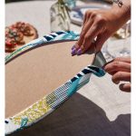 Realhomes Beyaz Zemin Ğzerşnde Renkli Yaprak Desenli Halat Motifli 2'li Yuvarlak Servis Altlığı - Supla Realhomes