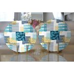 - Supla2li-7916-Gorsel2 - Realhomes Realhomes Beyaz Zemin Üzerinde Renkli Modern Çizgili Yaprak Motifli 2'li Yuvarlak Servis Altlığı - Supla Realhomes