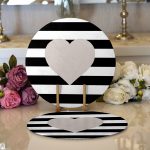 Realhomes Modern Kalp Desenli Dijital Baskılı 2'li Yuvarlak Servis Altlığı - Supla Realhomes