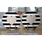 Realhomes Modern Kalp Desenli Dijital Baskılı 2'li Yuvarlak Servis Altlığı - Supla Realhomes