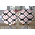 - Supla2li-7923-Gorsel2 - Realhomes Realhomes Beyaz Zeminli Siyah Ekose Desenli Dijital Baskılı Modern 2'li Yuvarlak Servis Altlığı - Supla Realhomes