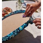 - Supla2li-7939-Gorsel4 - Realhomes Realhomes Renkli Zemin Üzerinde Çini Desenli Dijital Baskılı Modern 2'li Yuvarlak Servis Altlığı - Supla Realhomes