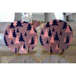 - Supla2li-7949-Gorsel2 - Realhomes Realhomes Renkli Zemin Üzerinde Pastel Renkli Siyah Çamağacı Desenli 2'li Yuvarlak Servis Altlığı - Supla Realhomes