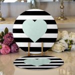 - Supla2li-795-Gorsel1 - Realhomes  Realhomes Kalp Desen Dijital Baskılı Modern 2'li Yuvarlak Servis Altlığı - Supla Realhomes