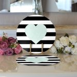 - Supla2li-795-Gorsel3 - Realhomes  Realhomes Kalp Desen Dijital Baskılı Modern 2'li Yuvarlak Servis Altlığı - Supla Realhomes