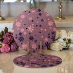 Realhomes Renkli Zeminli Kartanesi Desenli Dijital Baskılı Modern 2'li Yuvarlak Servis Altlığı - Supla Realhomes