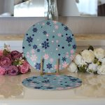 - Supla2li-7953-Gorsel3 - Realhomes Realhomes Renkli Zeminli Kartanesi Desenli Dijital Baskılı Modern 2'li Yuvarlak Servis Altlığı - Supla Realhomes