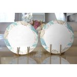 Realhomes Beyaz Zemin Üzerinde Deniz Kabuğu Desenli 2'li Yuvarlak Servis Altlığı - Supla Realhomes