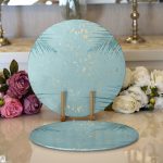 Realhomes Mermer Zeminli Siyah Çizgili Dijital Baskılı Modern 2'li Yuvarlak Servis Altlığı - Supla Realhomes