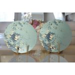 - Supla2li-7986-Gorsel2 - Realhomes Realhomes Pastel Zemin Üzerinde Gold Detaylı Yaprak Desenli Modern 2'li Yuvarlak Servis Altlığı - Supla Realhomes