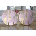 - Supla2li-7988-Gorsel2 - Realhomes  Realhomes Pastel Zemin Üzerinde Gold Detaylı Geometrik Desenli 2'li Yuvarlak Servis Altlığı - Supla Realhomes