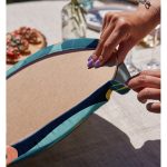 - Supla2li-8011-Gorsel4 - Realhomes Realhomes Renkli Zeminli Pastel Yaprak Desenli Dijital Baskılı Modern 2'li Yuvarlak Servis Altlığı - Supla Realhomes