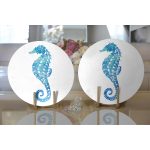 - Supla2li-8020-Gorsel2 - Realhomes  Realhomes Beyaz Zemin Üzerinde Renkli Deniz Kestanesi Desenli 2'li Yuvarlak Servis Altlığı - Supla Realhomes