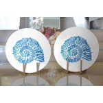 - Supla2li-8022-Gorsel2 - Realhomes  Realhomes Beyaz Zemin Üzerinde Renkli Deniz Kabuğu Desenli Modern 2'li Yuvarlak Servis Altlığı - Supla Realhomes