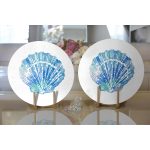 Realhomes Beyaz Zemin Üzerinde Renkli Deniz Otu Desenli Dijital Baskılı Modern 2'li Yuvarlak Servis Altlığı - Supla Realhomes