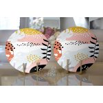 - Supla2li-8029-Gorsel2 - Realhomes Realhomes Beyaz Zemin Üzerinde Pastel Renkli Yaprak Desenli Modern 2'li Yuvarlak Servis Altlığı - Supla Realhomes