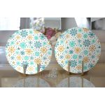 - Supla2li-8035-Gorsel2 - Realhomes Realhomes Beyaz Zemin Üzerinde Renkli Geometrik Desenli Dijital Baskılı Modern 2'li Yuvarlak Servis Altlığı - Supla Realhomes