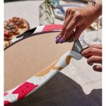 - Supla2li-8062-Gorsel4 - Realhomes  Realhomes Beyaz Zeminli Renkli Yaprak Desenli Dijital Baskılı Modern 2'li Yuvarlak Servis Altlığı - Supla Realhomes