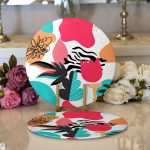 - Supla2li-8064-Gorsel1 - Realhomes Realhomes Beyaz Zemin Üzerinde Rengarenk Çiçek Desenli 2'li Yuvarlak Servis Altlığı - Supla Realhomes