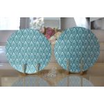 - Supla2li-8082-Gorsel2 - Realhomes  Realhomes Renkli Zeminli Deniz Kabuğu Desenli Dijital Baskılı Modern 2'li Yuvarlak Servis Altlığı - Supla Realhomes