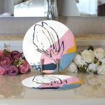 - Supla2li-8087-Gorsel3 - Realhomes Realhomes Rengarenk Zemin Üzerinde Pastel Desenli Çiçek Motifli Modern 2'li Yuvarlak Servis Altlığı - Supla Realhomes