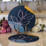 Realhomes Rengarenk Zemin Üzerinde Pastel Desenli Çiçek Motifli Modern 2'li Yuvarlak Servis Altlığı - Supla Realhomes