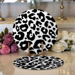 - Supla2li-8111-Gorsel1 - Realhomes Realhomes Renkli Zeminli Geometrik Desenli Dijital Baskılı Modern 2'li Yuvarlak Servis Altlığı - Supla Realhomes