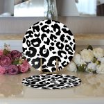 - Supla2li-8111-Gorsel3 - Realhomes Realhomes Renkli Zeminli Geometrik Desenli Dijital Baskılı Modern 2'li Yuvarlak Servis Altlığı - Supla Realhomes