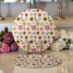 - Supla2li-8122-Gorsel1 - Realhomes  Realhomes Pastel Zemin Üzerinde Çiçek Desenli Dijital Baskılı Modern 2'li Yuvarlak Servis Altlığı - Supla Realhomes