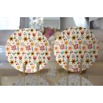 - Supla2li-8122-Gorsel2 - Realhomes  Realhomes Pastel Zemin Üzerinde Çiçek Desenli Dijital Baskılı Modern 2'li Yuvarlak Servis Altlığı - Supla Realhomes