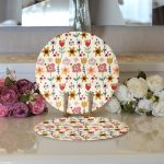 - Supla2li-8122-Gorsel3 - Realhomes  Realhomes Pastel Zemin Üzerinde Çiçek Desenli Dijital Baskılı Modern 2'li Yuvarlak Servis Altlığı - Supla Realhomes