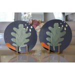 Realhomes Pastel Zemin Üzerinde Çiçek Desenli Dijital Baskılı Modern 2'li Yuvarlak Servis Altlığı - Supla Realhomes