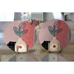 - Supla2li-8139-Gorsel2 - Realhomes Realhomes Pastel Zemin Üzerinde Yaprak Desenli Dijital Baskılı Modern 2'li Yuvarlak Servis Altlığı - Supla Realhomes