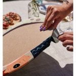 Realhomes Pastel Zemin Üzerinde Vazo Desenli Dijital Baskılı Modern 2'li Yuvarlak Servis Altlığı - Supla Realhomes