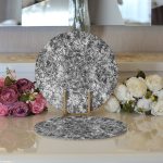 Realhomes Beyaz Zemin Üzerinde Siyah Mermer Desenli 2'li Yuvarlak Servis Altlığı - Supla Realhomes