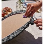 Realhomes Beyaz Zemin Üzerinde Siyah Mermer Desenli 2'li Yuvarlak Servis Altlığı - Supla Realhomes