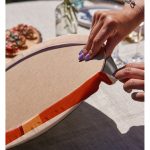 - Supla2li-8154-Gorsel4 - Realhomes  Realhomes Pastel Zemin Üzerinde Güneş Desenli Dijital Baskılı Modern 2'li Yuvarlak Servis Altlığı - Supla Realhomes