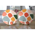 - Supla2li-8159-Gorsel2 - Realhomes Realhomes Beyaz Zeminli Geometrik Desenli Dijital Baskılı Modern 2'li Yuvarlak Servis Altlığı - Supla Realhomes