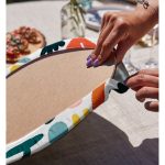 Realhomes Beyaz Zeminli Geometrik Desenli Dijital Baskılı Modern 2'li Yuvarlak Servis Altlığı - Supla Realhomes