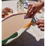 Realhomes Beyaz Zeminli Geometrik Desenli Dijital Baskılı Modern 2'li Yuvarlak Servis Altlığı - Supla Realhomes