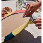 Realhomes Renkli Zeminli Geometrik Desenli Dijital Baskılı Modern 2'li Yuvarlak Servis Altlığı - Supla Realhomes