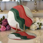 - Supla2li-8182-Gorsel1 - Realhomes Realhomes Renkli Zeminli Geometrik Desenli Dijital Baskılı Modern 2'li Yuvarlak Servis Altlığı - Supla Realhomes